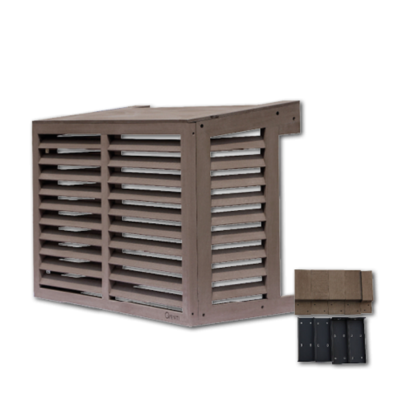 Qventi Airconditioner Cover Houtcomposiet Basis Bruin 100x75x50CM
