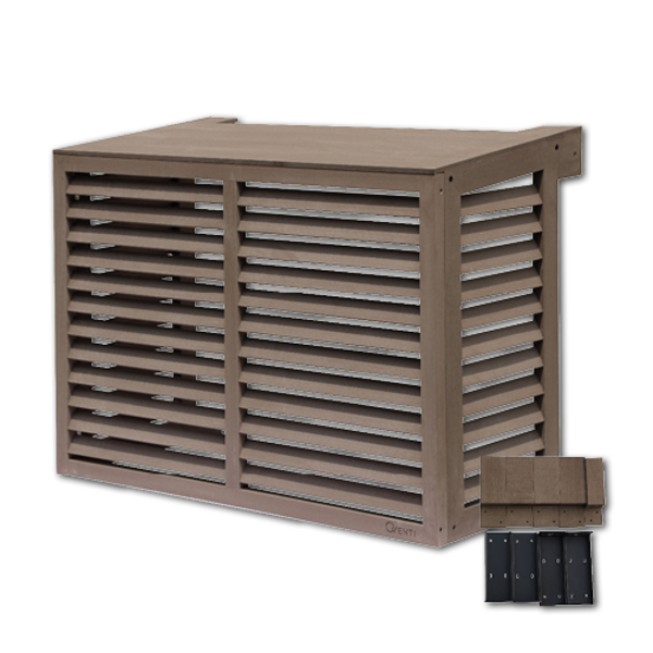 Qventi Airconditioner Cover Houtcomposiet Basis Bruin 115X85X57,5CM