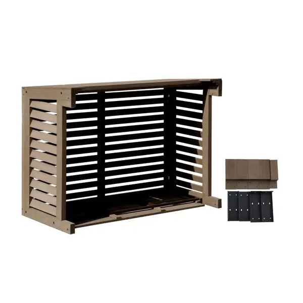 Qventi Airconditioner Cover Houtcomposiet Basis Bruin 115X85X57,5CM