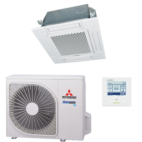 Mitsubishi-Heavy Mitsubishi Heavy Cassette 60x60 single-split set FDTC60VH 6.0 kW inclusief  paneel en bedrade wandbediening
