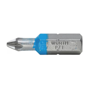 Würth Bit kruis C 6.3 PZ-bit (1/4 inch) PZ1-blauw-L25mm 0614176651 10 stuks