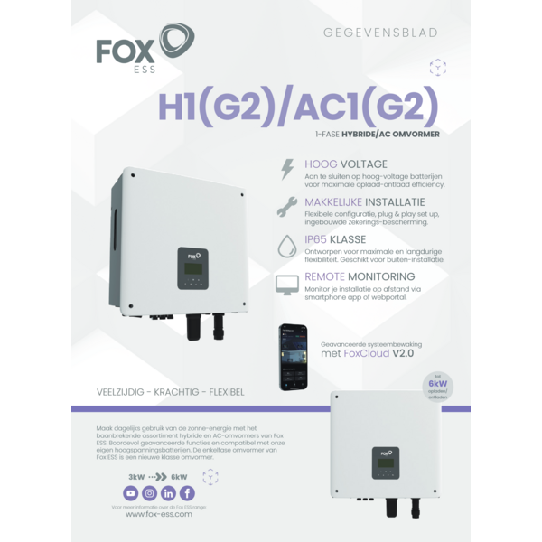 FOX-ESS Thuisbatterij ACTIE SET AIO-AC1-4.6-E – 10,4 kWh (4,6 kVA)