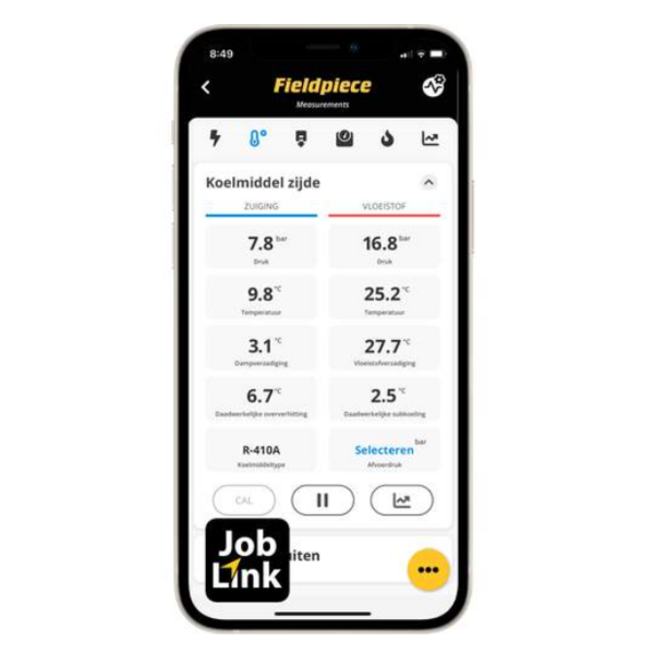 Fieldpiece Fieldpiece weegschaal max. 100 kg op 0,05% nauwkeurig via afstandsbediening, App en SMAN-manifold incl. draagtas met NMI certificaat conform BRL100/2 SR47EC
