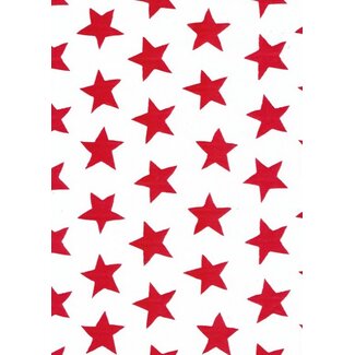 Stars White/Red giftwrapping paper