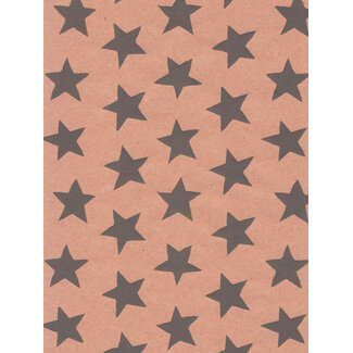 Eco Stars Grey giftwrapping paper