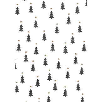 Trees White/Black giftwrapping paper