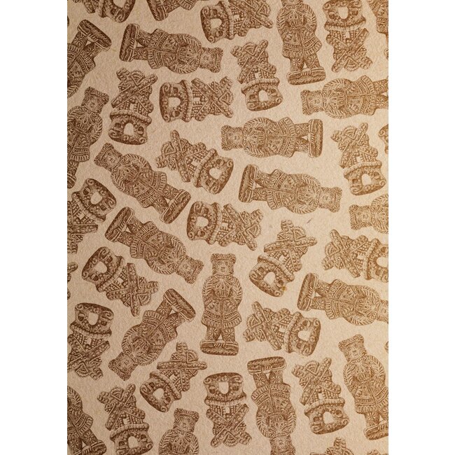 Speculaas eco/bronze geschenkpapier - 30 cm x 200 Meter