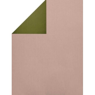 Nude/Olivegreen ecokraft inpakpapier