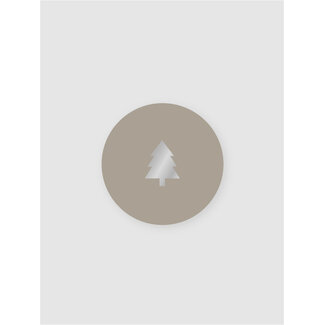 Christmas tree XS taupe/silver sticker