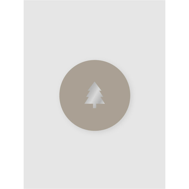 kerstboompje XS taupe/silver sluitzegel
