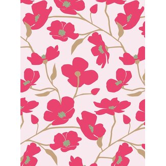 Cosmea Strawberry Red giftwrapping paper