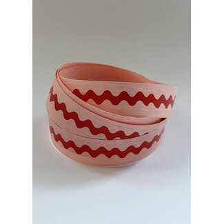 Waves ribbon, pink/red