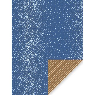 Dots Blau/Striche Braunes geschenkpapier