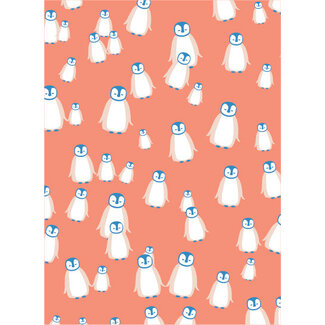 Penguin Coral giftwrapping paper