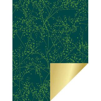 Paris Chic Green/Gold giftwrapping paper