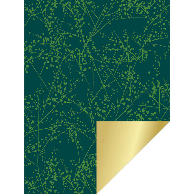 Paris Chic Green/Gold giftwrapping paper