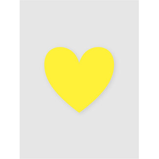 Heart neon yellow label