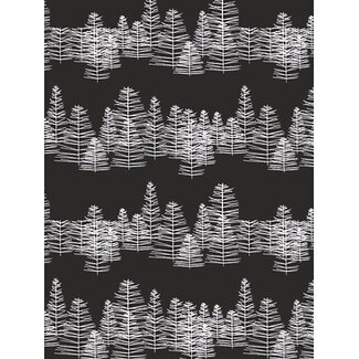 Pine on Black giftwrapping paper