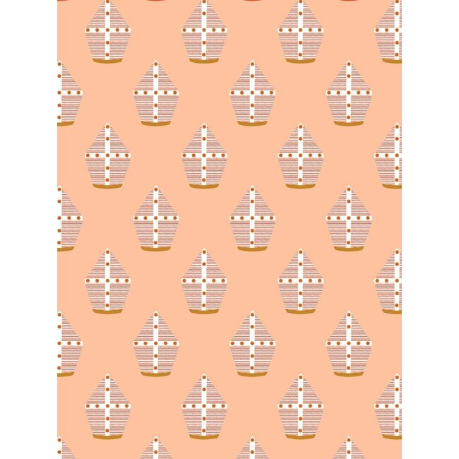 Sint Mijters Peach inpakpapier