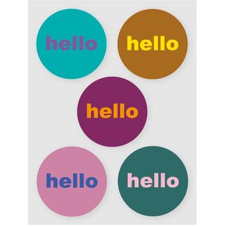 Hello dark multi labels ( 500 pcs)
