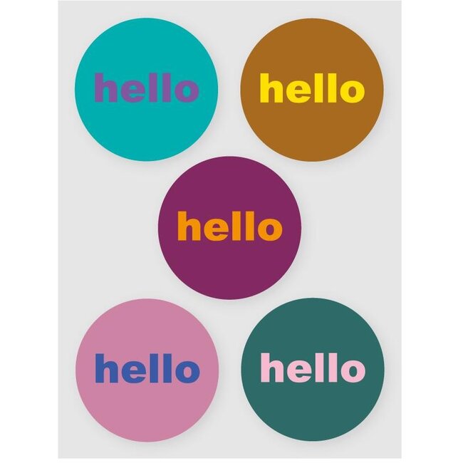 Hello dark multi labels ( 500 pcs)