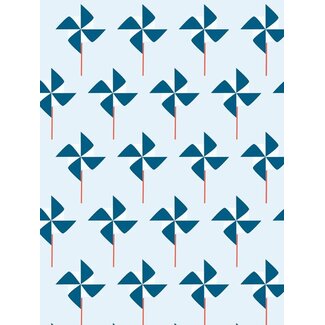 Windmills Blue giftwrapping paper