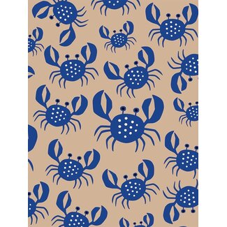 Crabby Suzy Blue giftwrapping paper