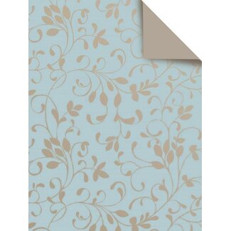 Miron light blue/bronze giftwrapping paper