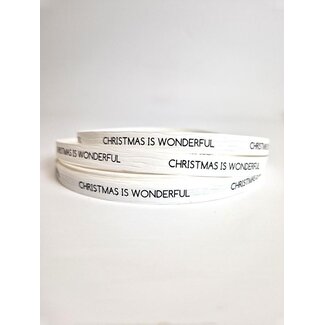 Weihnachten ist wunderbar geschenkband weiß/schwarz