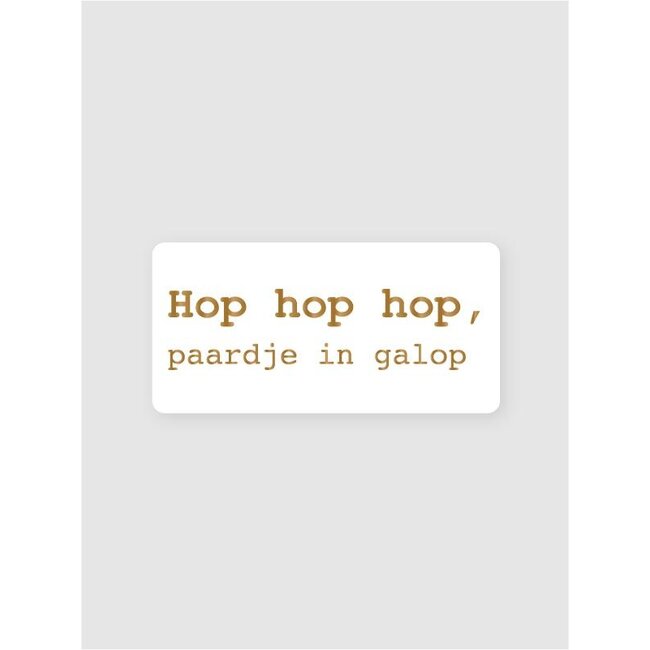 Hop hop hop white/gold etiketten ( 500 stuks)