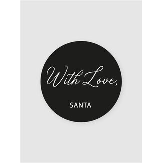 With Love, Santa black/white etiketten