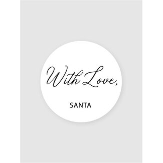 With Love, Santa white/black etiketten