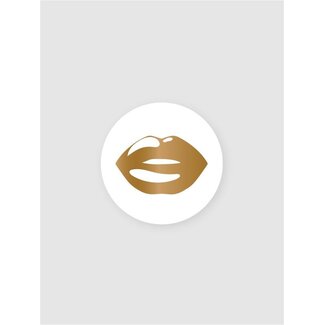 LIPS white/gold etiketten ( 500 stuks)