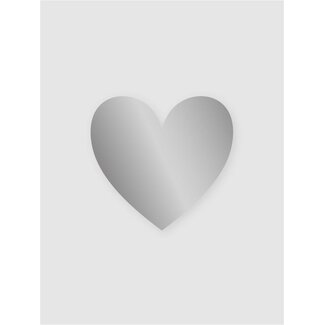 Heart matte silver labels