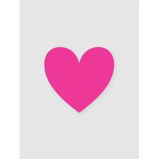 Heart neon pink labels