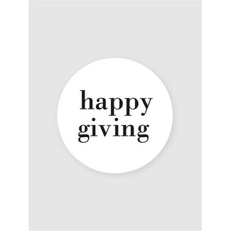 Happy Giving white/black labels