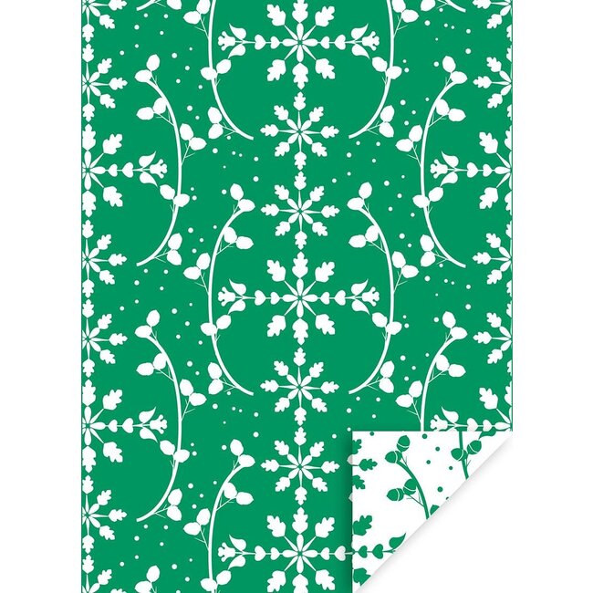 Snow Chrystal Green inpakpapier