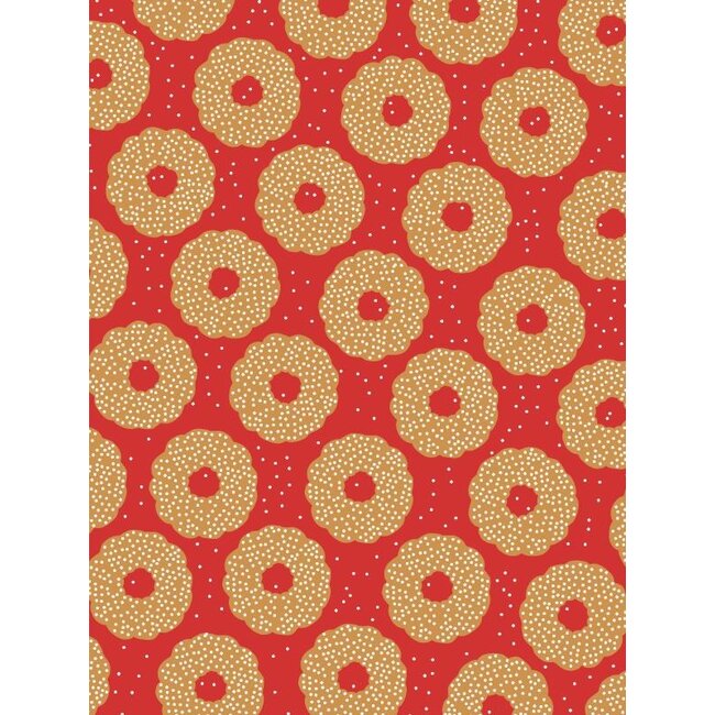 X-mas cookies red giftwrapping paper