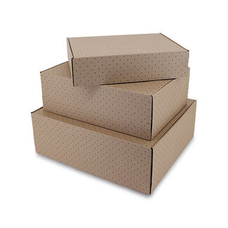 Dots shipping boxes with return strip