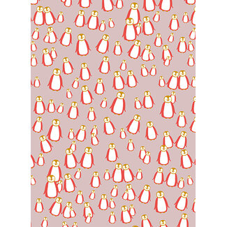 Penguin Lilac giftwrapping paper