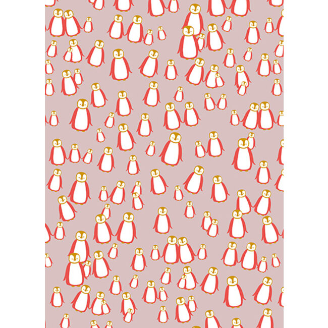 Pinguin Flieder Geschenkpapier