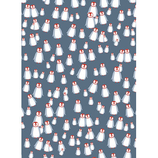 Penguin Greyblue giftwrapping paper