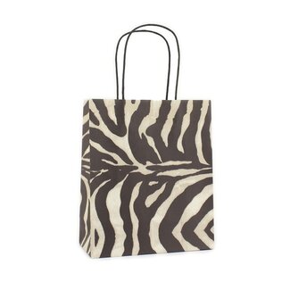 Paper Twisted de luxe carrier bags + bottom cardboard zebra