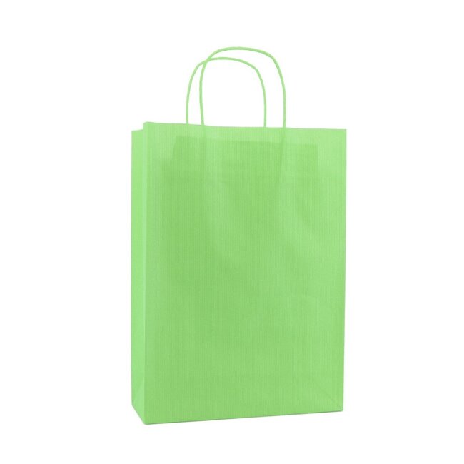 Paper Twisted luxury carrier bags + bottom cardboard green