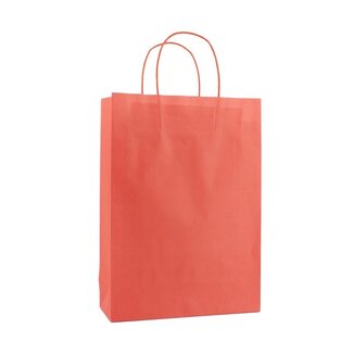 Paper Twisted de luxe carrier bags + bottom cardboard red