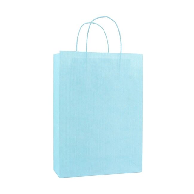 Paper Twisted de luxe carrier bags + bottom cardboard aqua blue