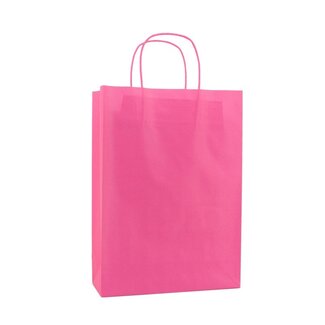 Paper Twisted luxury carrier bags + bottom cardboard fuchsia