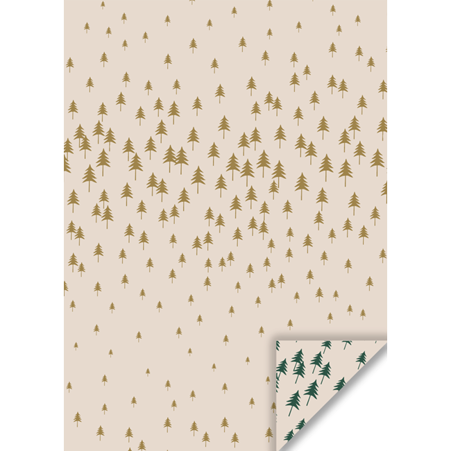 Woodland Nude/Gold/Green giftwrapping paper