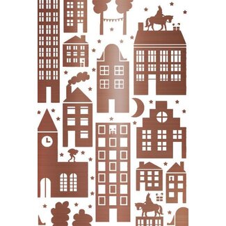 Saint in the City white/bronze giftwrapping paper