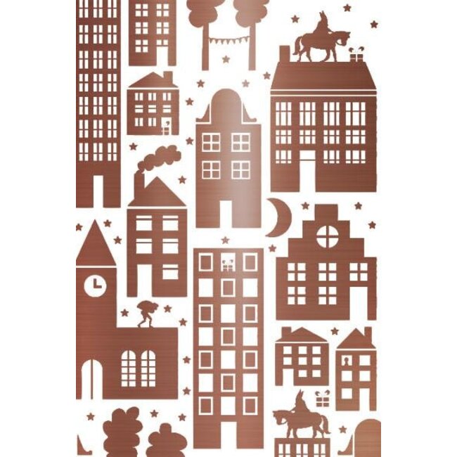 Saint in the City white/bronze giftwrapping paper
